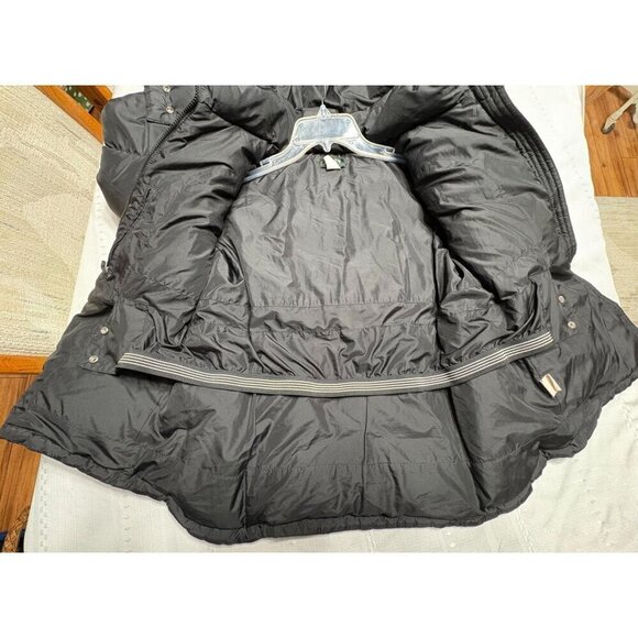 J Crew Women's Down Filled Black Puffer Jacket Coat Hood Zip Pockets Medium - Picture 2 of 12